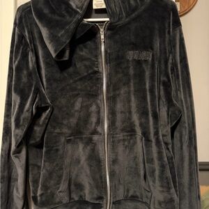 PINK Victoria's Secret Black Velour Jacket